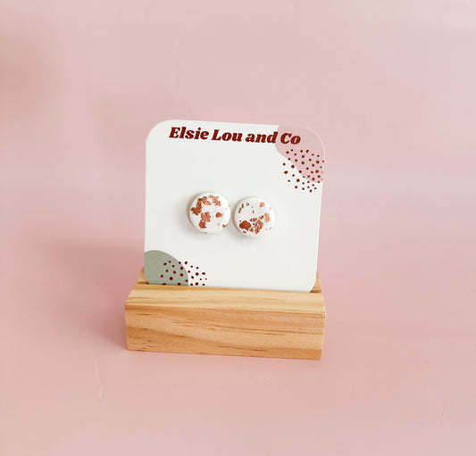 White and Rose Gold Studs