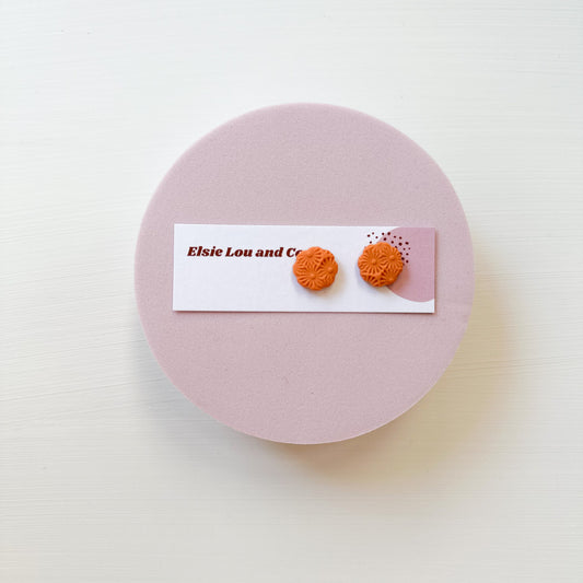 Orange Flower Studs