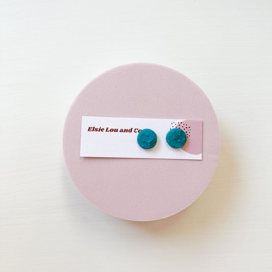 Aqua Flower Studs