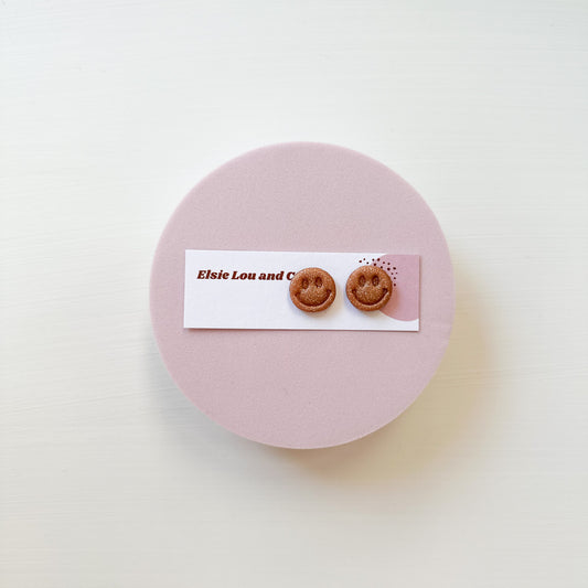 Rose Gold Smiley Studs