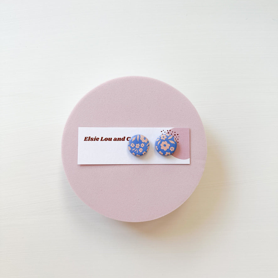 Blue Flower Studs