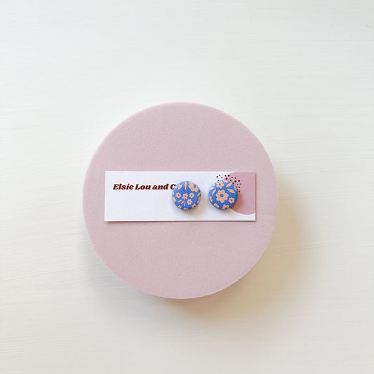 Blue Flower Studs