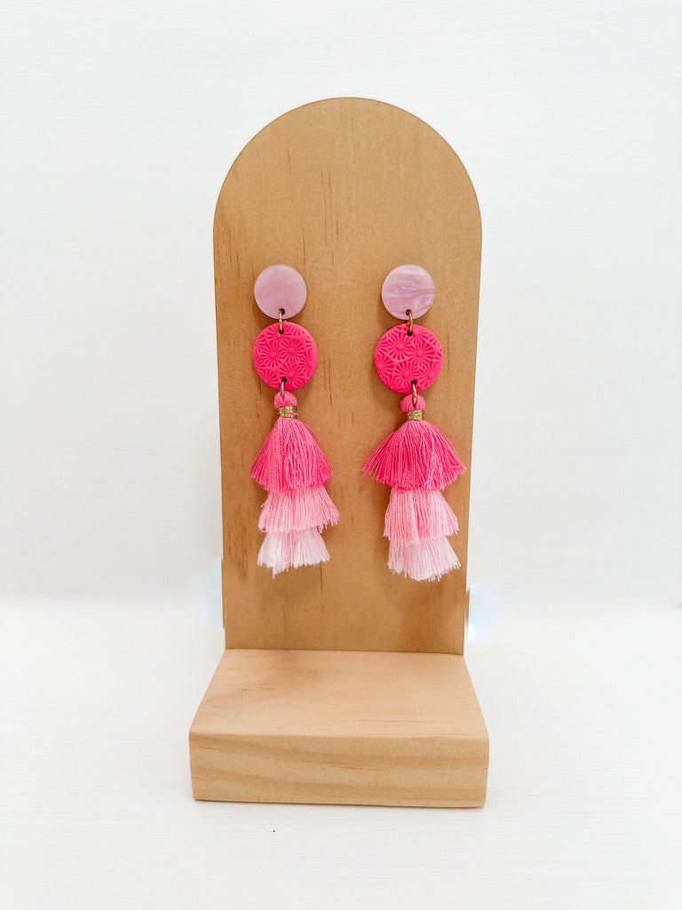 Pink Tassel Dangles